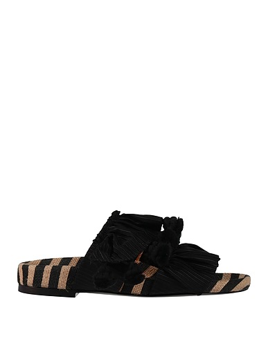 LA DOUBLE J Sandals Black Textile fibers