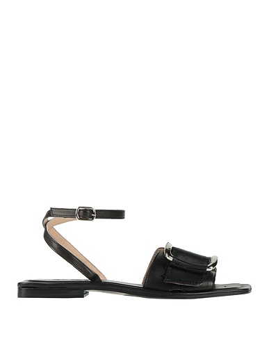 ZINDA Sandales Noir Cuir