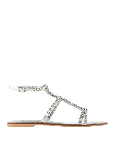 STEVE MADDEN Sandals Silver Textile fibres