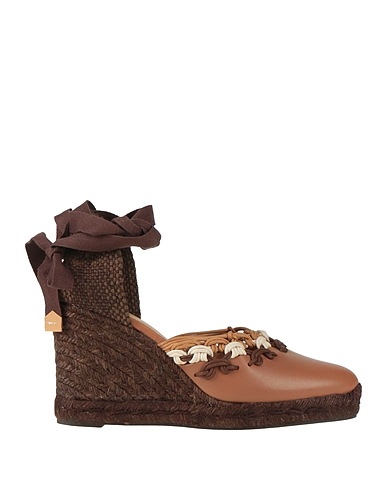 CASTAÑER Espadrilles Light brown Leather, Textile fibres