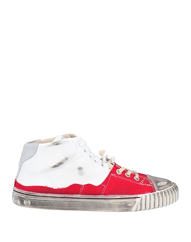 MAISON MARGIELA Sneakers Red Leather, Textile fibers