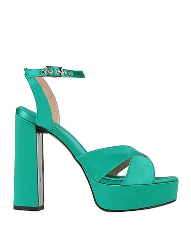 FABI Sandals Emerald green Textile fibres