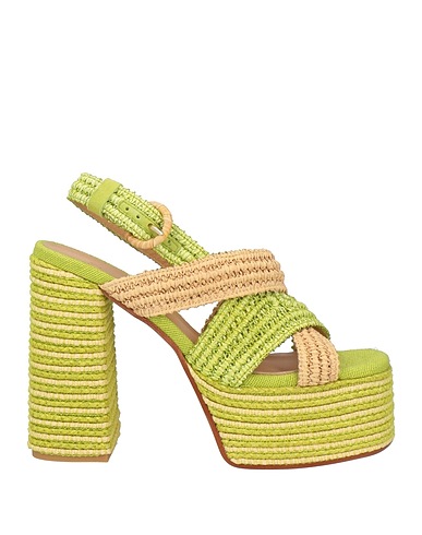 CASTAÑER Sandals Light green Textile fibres