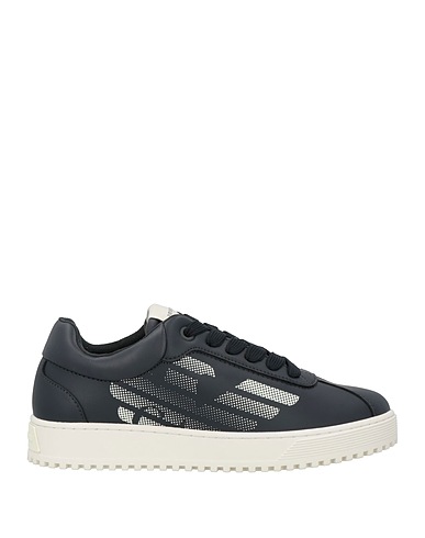 EMPORIO ARMANI Sneakers Midnight blue Cow leather, Polyester