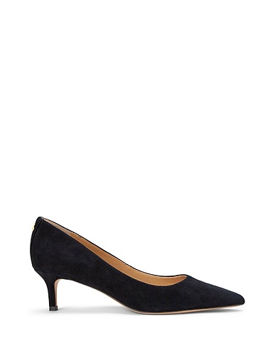 LAUREN RALPH LAUREN パンプス ADRIENNE SUEDE PUMP
 ブラック やぎ革 100%