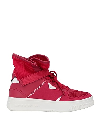 ARMANI EXCHANGE Sneakers Red 100% Polyester, Polyurethane coated, Polyamide, Elastane
