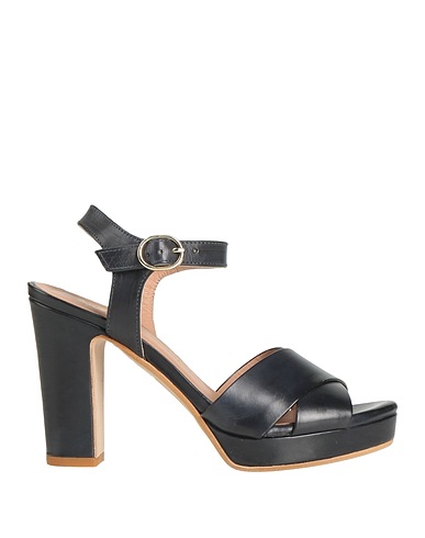 GG BRAND Sandals Black Leather