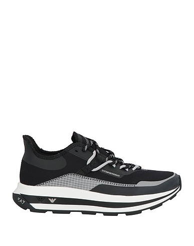 EA7 Sneakers Black Polyester, Polyurethane, Rubber