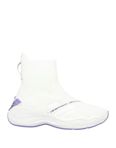 EMPORIO ARMANI Sneakers Weiß 90% Polyester, 10% Elastan, Rindsleder