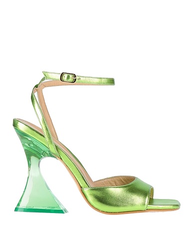 TSAKIRIS MALLAS Sandals Lime green Textile fibres