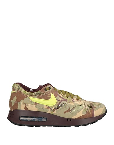 NIKE Sneakers Military green Leather, Textile fibers, Plastic