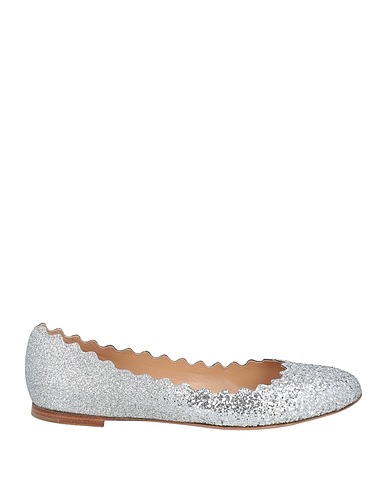 CHLOÉ Ballet flats Silver Textile fibres
