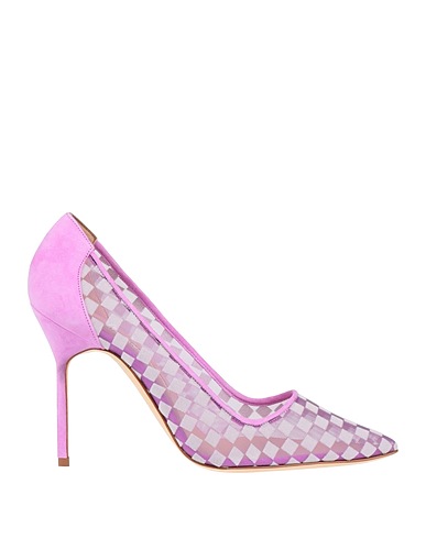 MANOLO BLAHNIK Pump Mauve Leather, Textile fibers