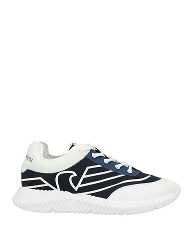 EMPORIO ARMANI Sneakers Blu notte 100% Poliammide, Pelle di vitello, Gomma