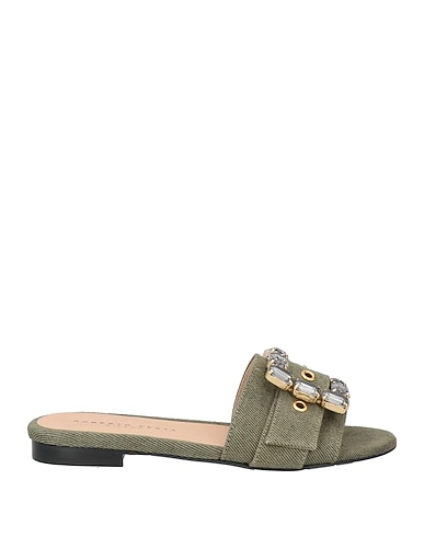 ROBERTO FESTA Sandals VERDE MILITARE Textile fibers
