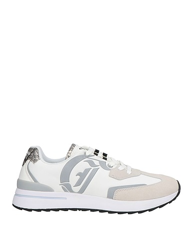 JUST CAVALLI Sneakers White Leather, Textile fibres, Nylon