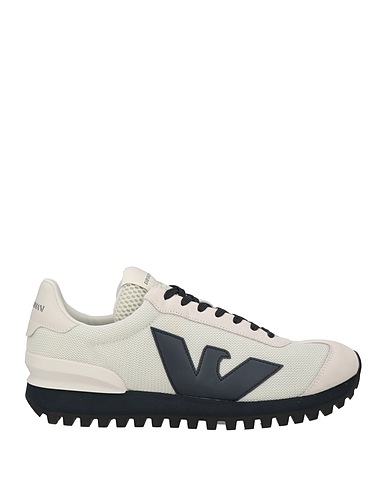 EMPORIO ARMANI Sneakers Light grey 100% Polyester, Cow leather, Polyurethane coated
