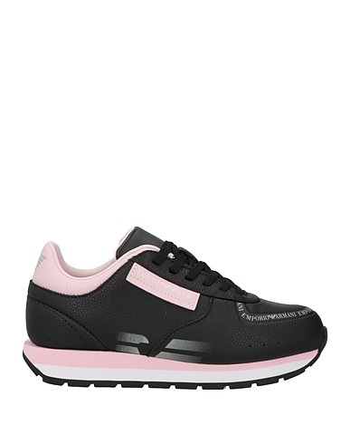 EMPORIO ARMANI Sneakers Black 100% Cow leather, Polyester, Polyurethane
