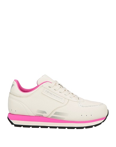 EMPORIO ARMANI Sneakers Ivory 100% Cow leather, Polyester, Polyurethane