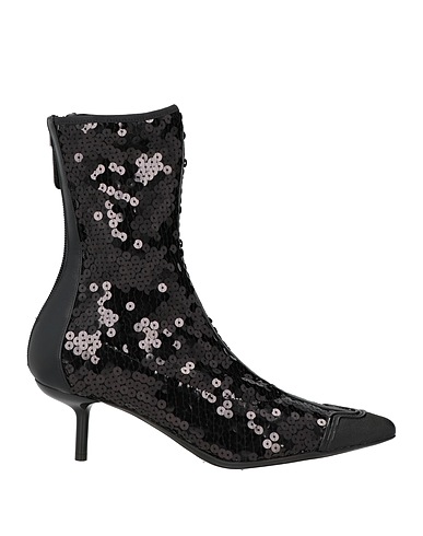 EMPORIO ARMANI Ankle boot Black Polyester, Calfskin