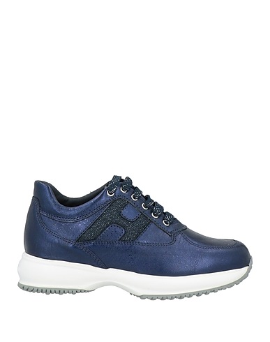 HOGAN Sneakers Midnight blue Leather, Textile fibres