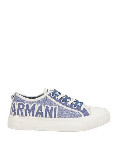 EMPORIO ARMANI Sneakers Slate blue 85% Polyester, 15% Polyamide, Rubber, Cow leather