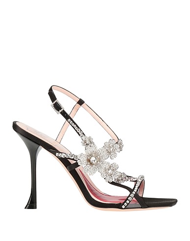 ROGER VIVIER Sandals Black Textile fibres, Other Fibres