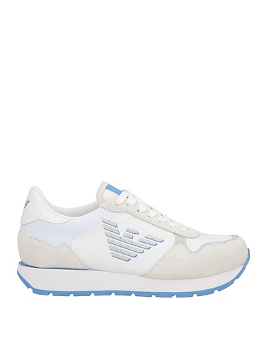 EMPORIO ARMANI Sneakers White 100% Polyester, Cow leather, Thermoplastic polyurethane