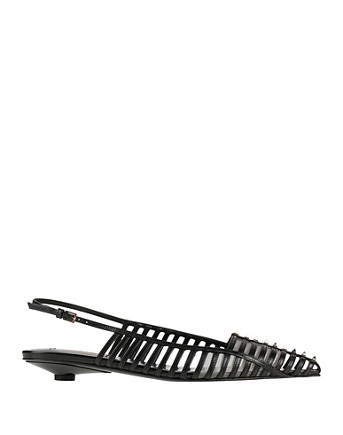 VALENTINO GARAVANI Footwear Black Leather, Textile fibers
