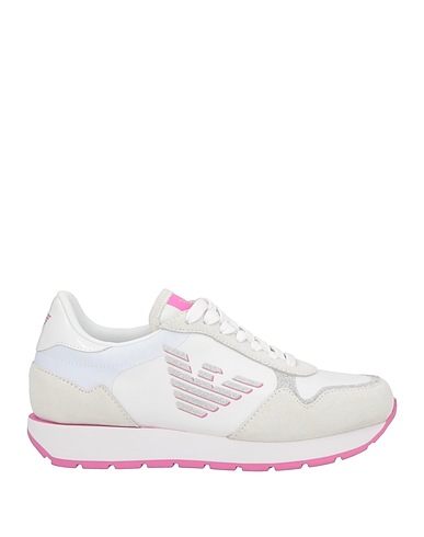 EMPORIO ARMANI Sneakers White 100% Polyester, Cow leather, Thermoplastic polyurethane