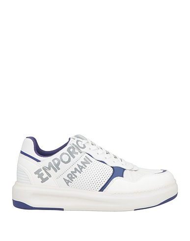 EMPORIO ARMANI Sneakers Weiß 100% Rindsleder, Polyester, Elastan, Thermoplastisches Polyurethan