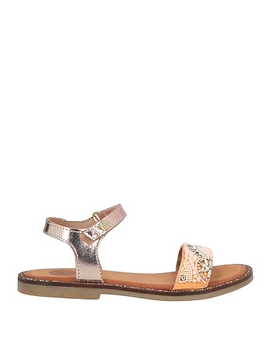 GIOSEPPO Sandals Rose gold Leather, Textile fibers