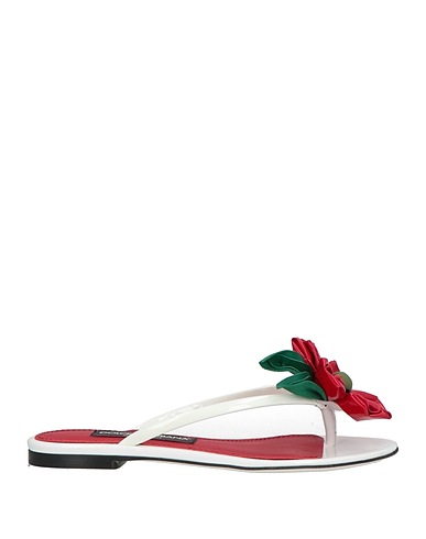 DOLCE&GABBANA Flip flops White 100% Calf hair