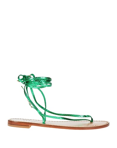 EMANUELA CARUSO Capri Flip flops Green Leather