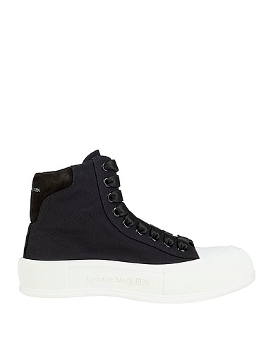 MCQUEEN Sneakers Black Textile fibres, Leather