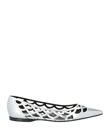 SERGIO ROSSI Ballerinas Silber Leder