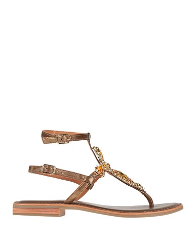 LEJADE Flip flops Bronze Calfskin