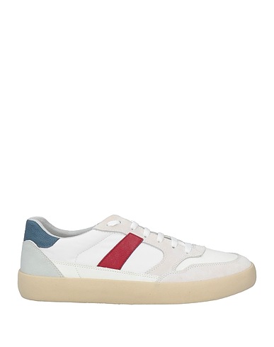 GEOX Sneakers White Leather, Textile fibers