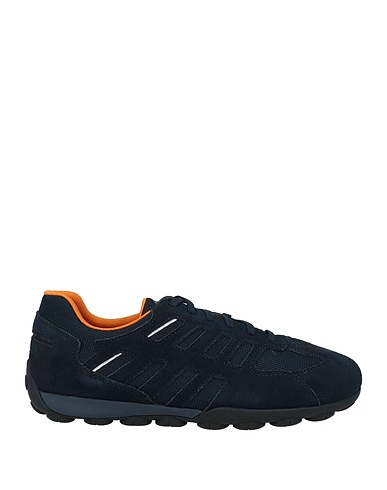 GEOX Sneakers Blu navy Fibre tessili, Pelle