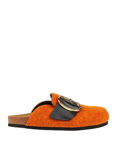 JW ANDERSON Mules and clogs Orange Leather, Textile fibers