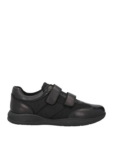 GEOX Sneakers Black Leather, Textile fibres