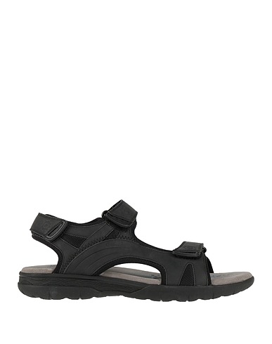 GEOX Sandalen Schwarz Leder, Gewebefasern