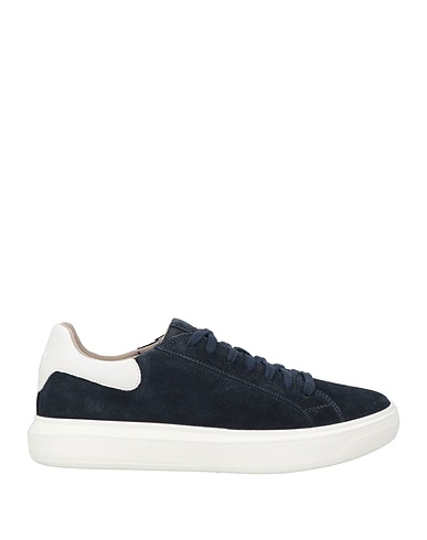 GEOX Sneakers Midnight blue Leather, Textile fibers