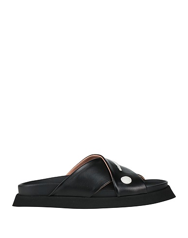 MOSCHINO Sandals Black Leather