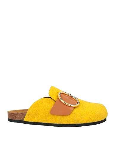 JW ANDERSON Mules and clogs Yellow Textile fibers, Leather