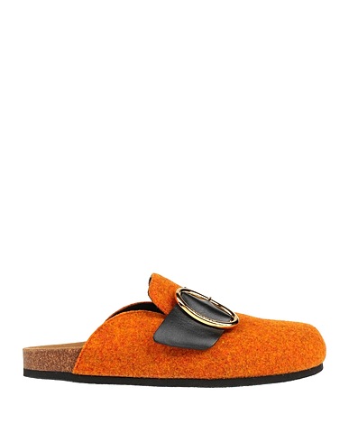 JW ANDERSON Mule e zoccoli Arancione Fibre tessili, Pelle