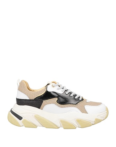 SERAFINI Sneakers Beige Leather, Textile fibers