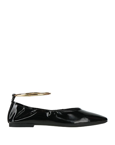 JEFFREY CAMPBELL Ballet flats Black Leather, Metal