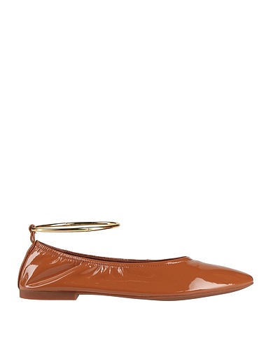 JEFFREY CAMPBELL Ballet flats Tan Leather, Metal
