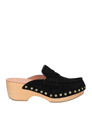 SANTONI Mules and clogs Black Leather